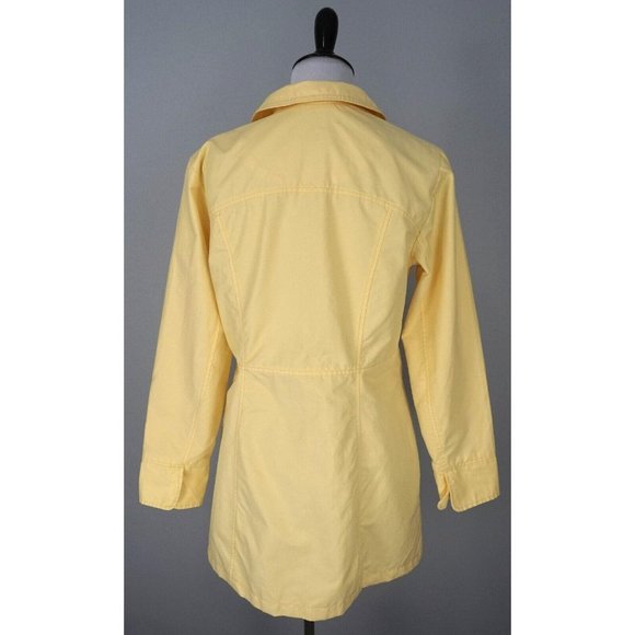 EDDIE BAUER Womens Yellow Button Up Collared Rain Coat Jacket Size Medium - Picture 4 of 5